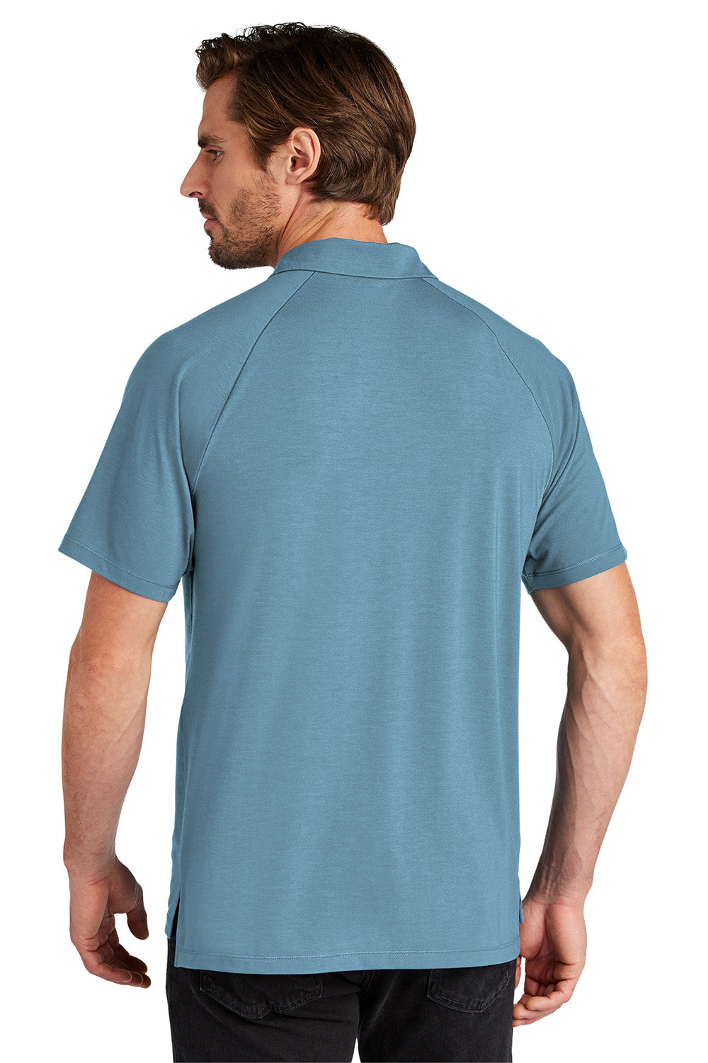 Ogio OG152 Mens Motion Short Sleeve Polo Shirt Mist Blue Model Back