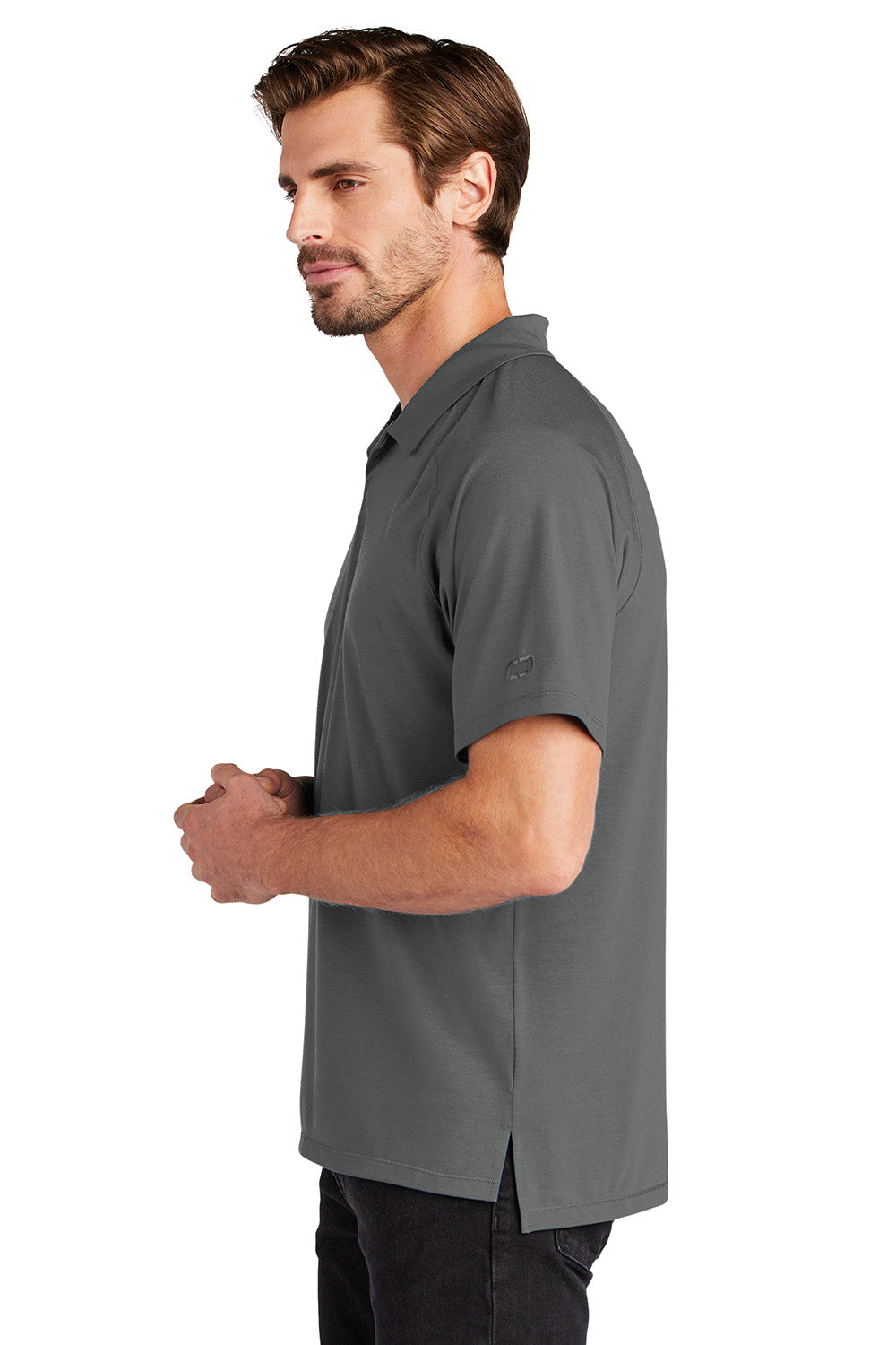 Ogio OG152 Mens Motion Short Sleeve Polo Shirt Tarmac Grey Model Side