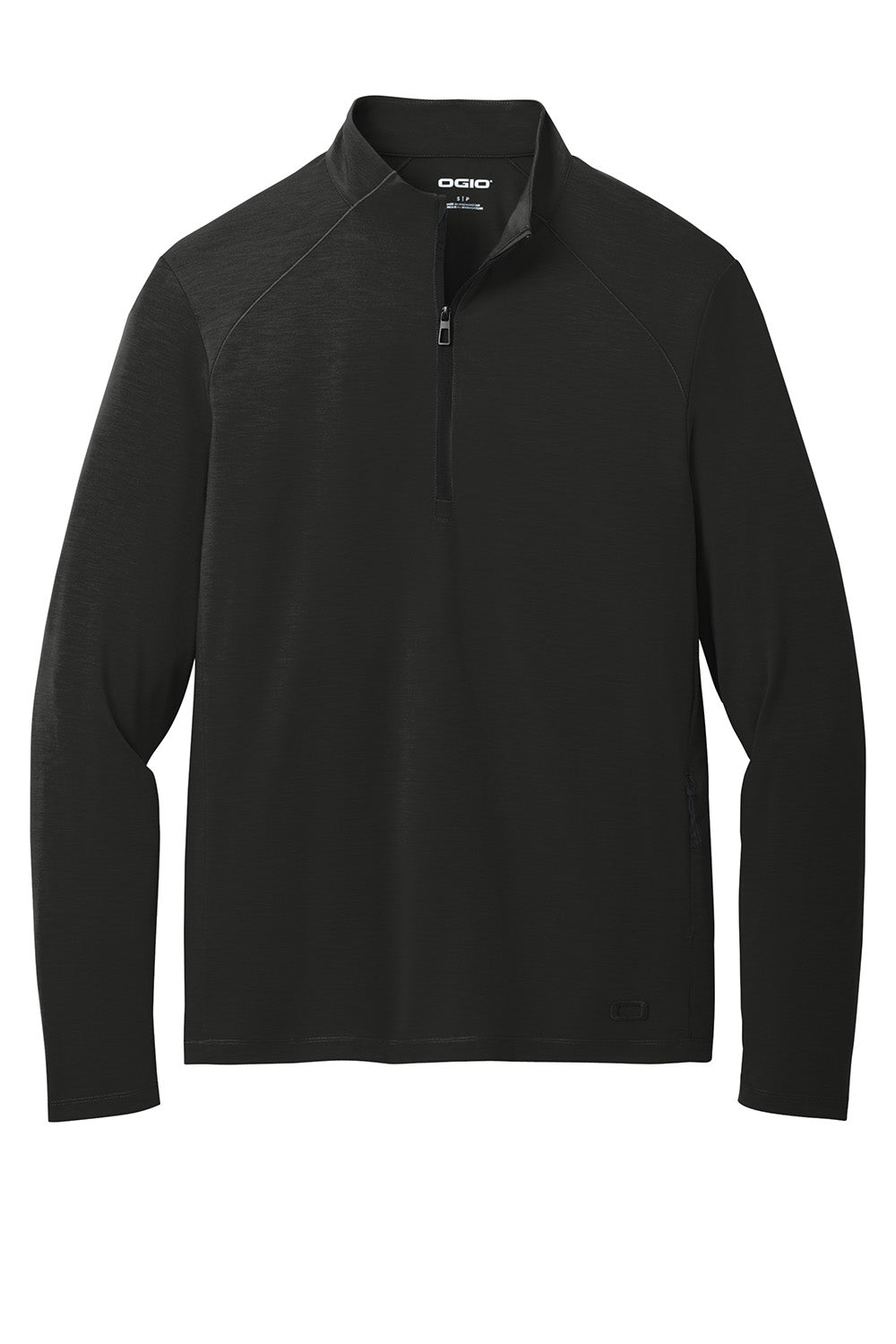 Ogio OG153 Mens Motion 1/4 Zip Sweatshirt Blacktop Flat Front