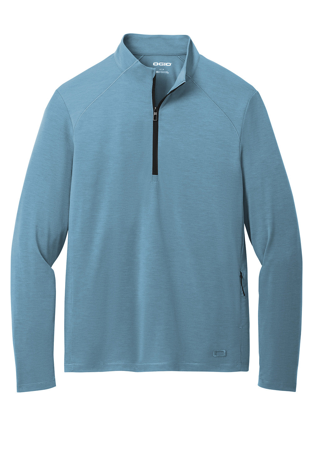 Ogio OG153 Mens Motion 1/4 Zip Sweatshirt Mist Blue Flat Front