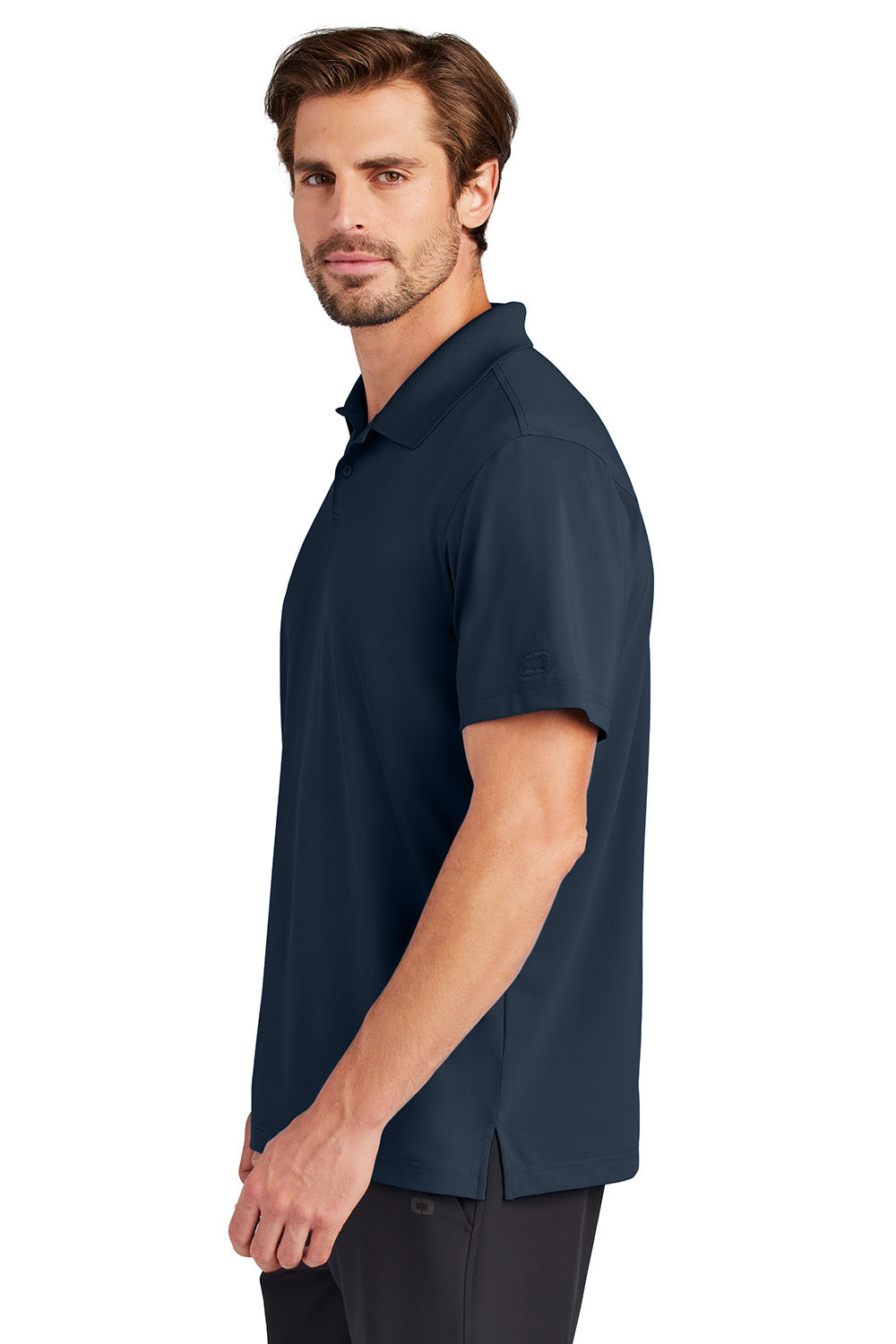 Ogio OG170 Mens Regain Short Sleeve Polo Shirt River Navy Blue Model Side