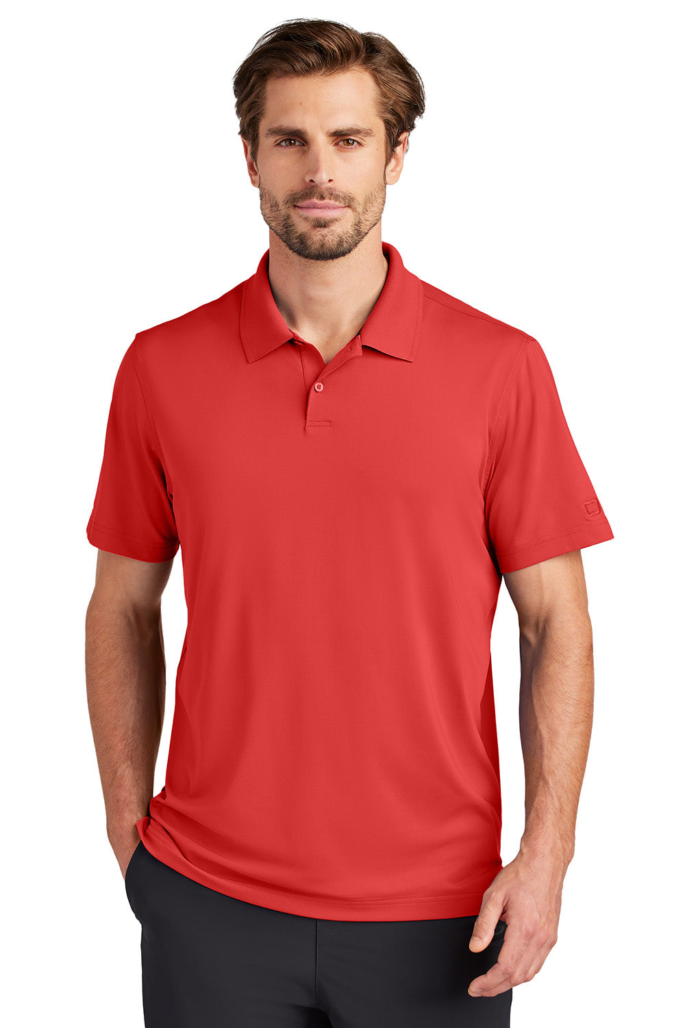 Ogio OG170 Mens Regain Short Sleeve Polo Shirt Signal Red Model Front