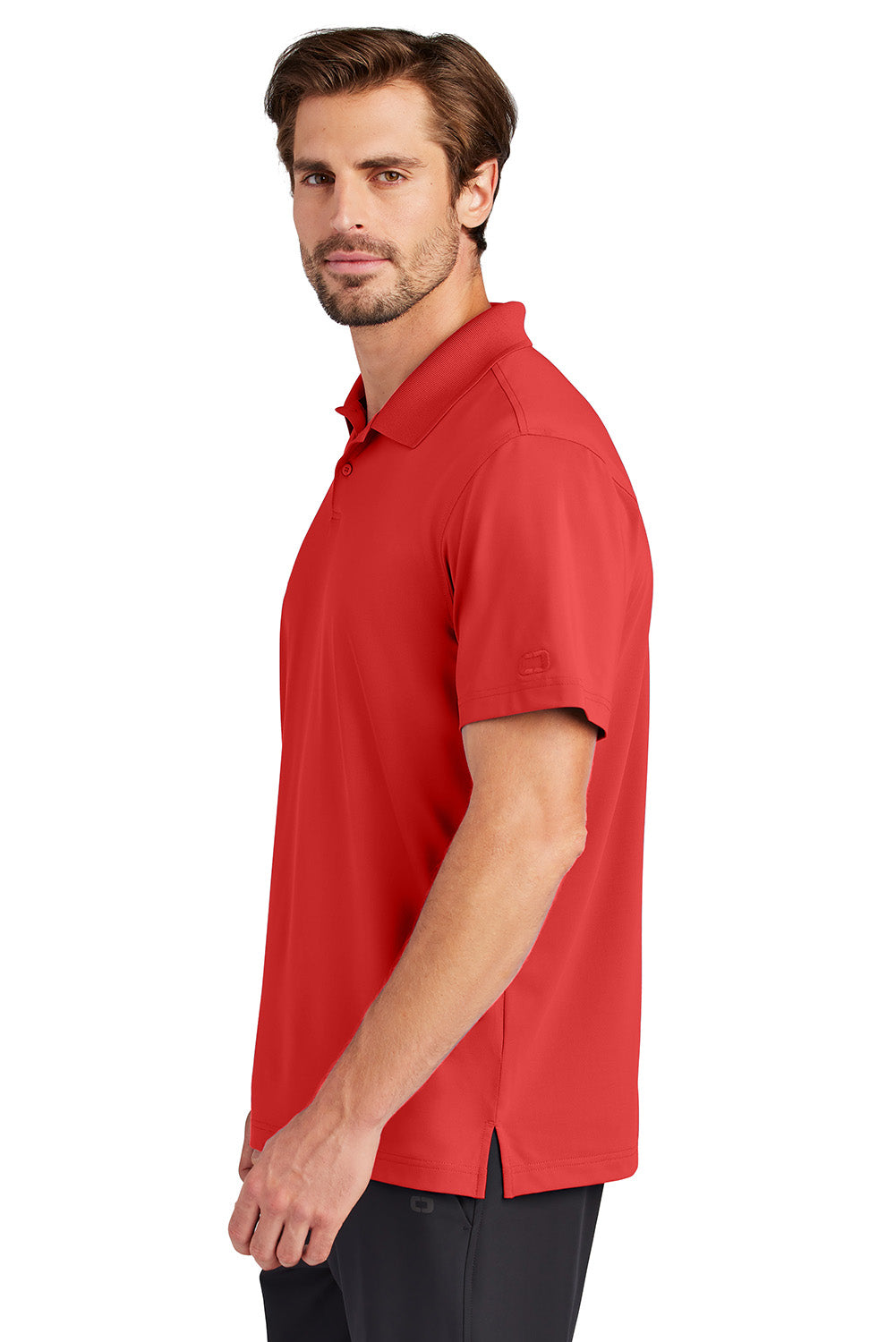 Ogio OG170 Mens Regain Short Sleeve Polo Shirt Signal Red Model Side