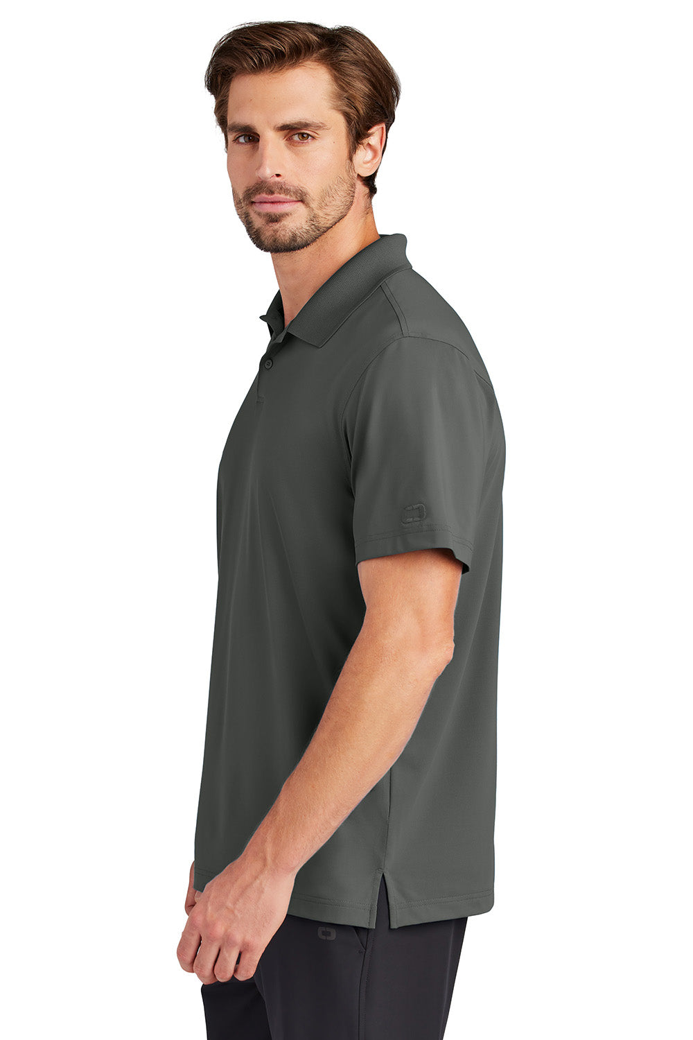 Ogio OG170 Mens Regain Short Sleeve Polo Shirt Tarmac Grey Model Side