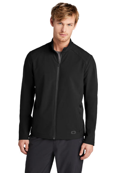 Ogio OG706 Mens Connection Water Resistant Full Zip Jacket Blacktop Model Front