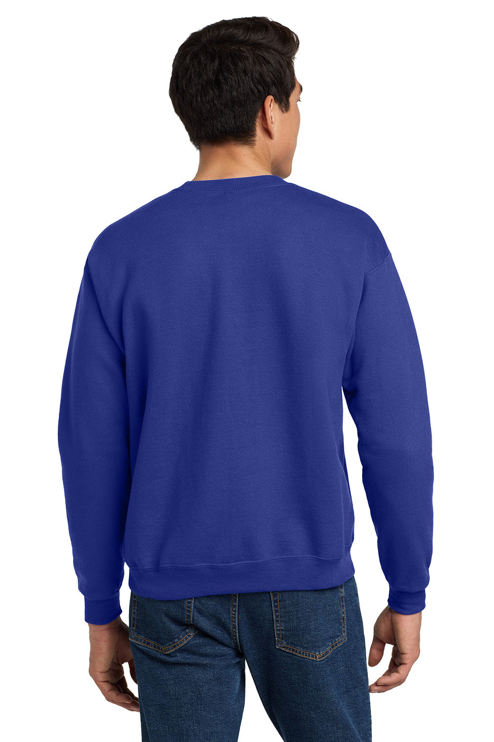 Hanes P160/P1607 Mens EcoSmart Print Pro XP Pill Resistant Fleece Crewneck Sweatshirt Deep Royal Blue Model Back