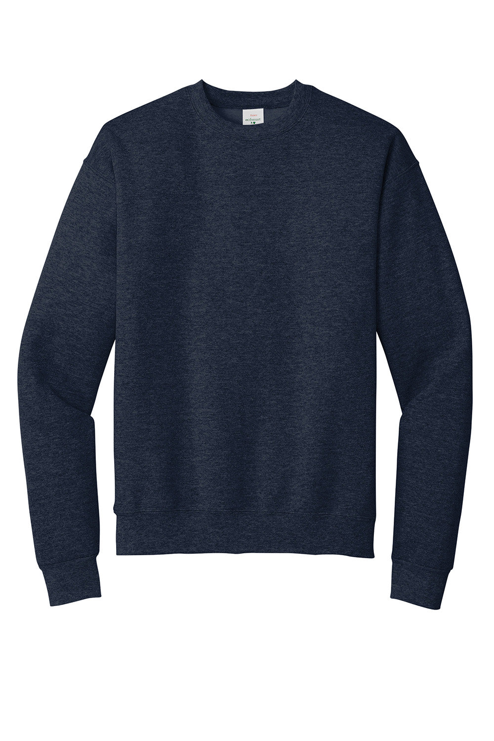 Hanes P160/P1607 Mens EcoSmart Print Pro XP Pill Resistant Fleece Crewneck Sweatshirt Heather Navy Blue Flat Front