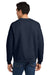 Hanes P160/P1607 Mens EcoSmart Print Pro XP Pill Resistant Fleece Crewneck Sweatshirt Heather Navy Blue Model Back