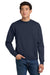 Hanes P160/P1607 Mens EcoSmart Print Pro XP Pill Resistant Fleece Crewneck Sweatshirt Navy Blue Model Front