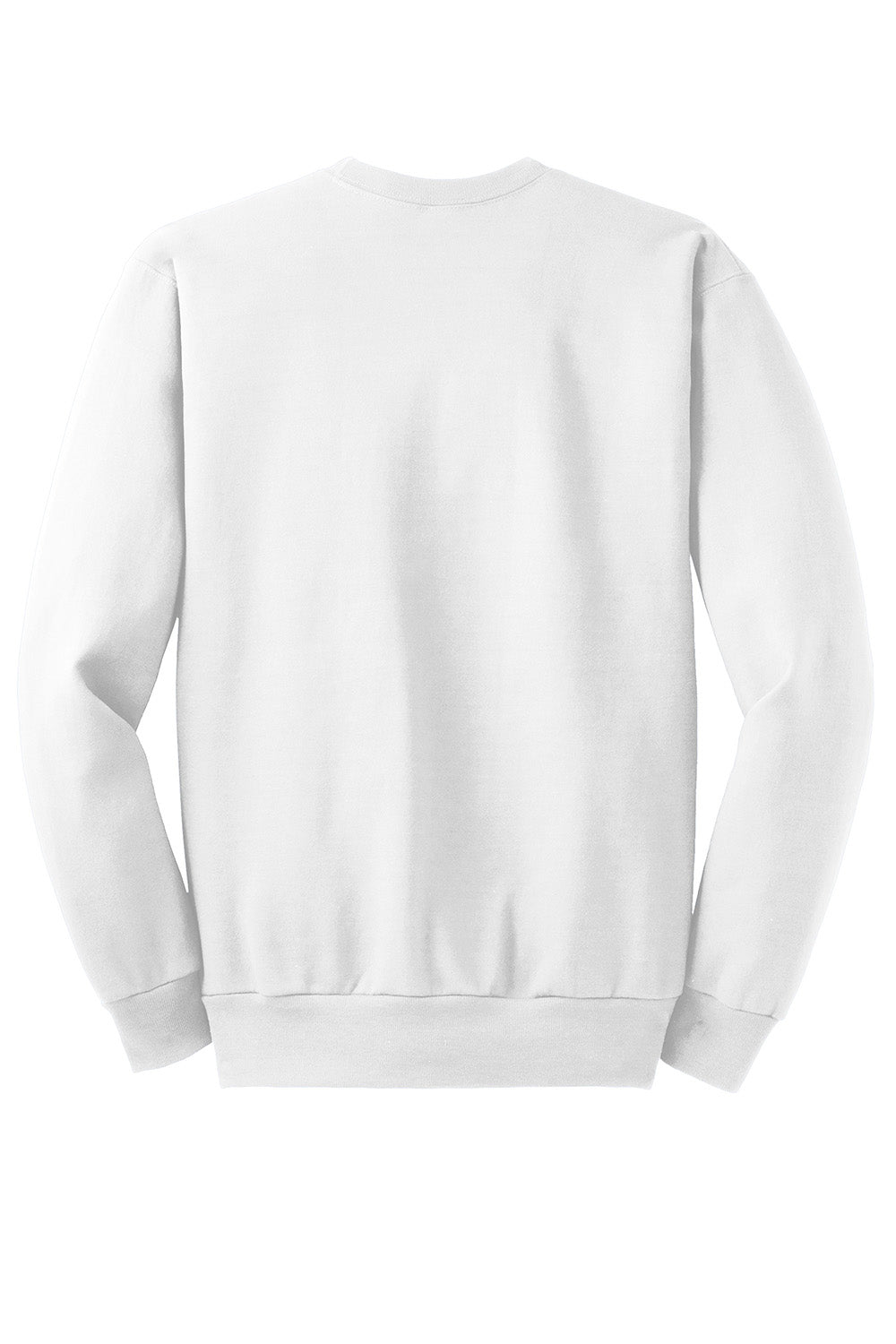 Hanes P160/P1607 Mens EcoSmart Print Pro XP Pill Resistant Fleece Crewneck Sweatshirt White Flat Back