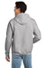 Hanes P170 Mens EcoSmart Print Pro XP Pill Resistant Hooded Sweatshirt Hoodie w/ Pouch Pocket Ash Grey Model Back