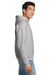 Hanes P170 Mens EcoSmart Print Pro XP Pill Resistant Hooded Sweatshirt Hoodie w/ Pouch Pocket Ash Grey Model Side