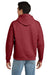 Hanes P170 Mens EcoSmart Print Pro XP Pill Resistant Hooded Sweatshirt Hoodie w/ Pouch Pocket Heather Red Model Back