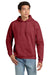 Hanes P170 Mens EcoSmart Print Pro XP Pill Resistant Hooded Sweatshirt Hoodie w/ Pouch Pocket Heather Red Model Front