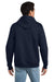 Hanes P170 Mens EcoSmart Print Pro XP Pill Resistant Hooded Sweatshirt Hoodie w/ Pouch Pocket Navy Blue Model Back