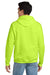 Hanes P170 Mens EcoSmart Print Pro XP Pill Resistant Hooded Sweatshirt Hoodie w/ Pouch Pocket Safety Green Model Back