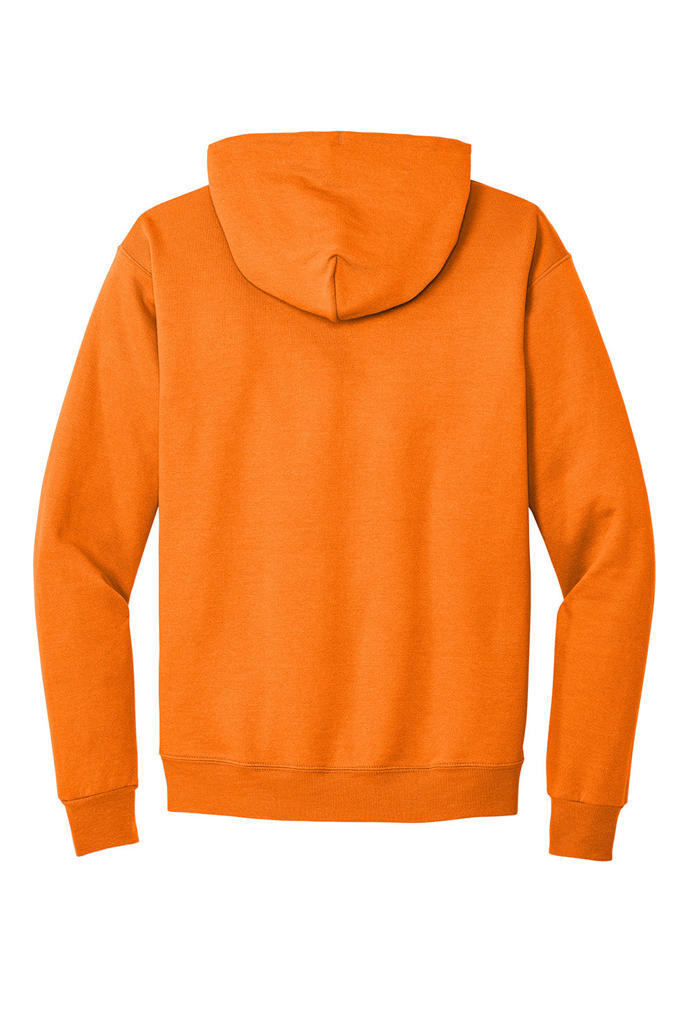 Hanes P170 Mens EcoSmart Print Pro XP Pill Resistant Hooded Sweatshirt Hoodie w/ Pouch Pocket Safety Orange Flat Back