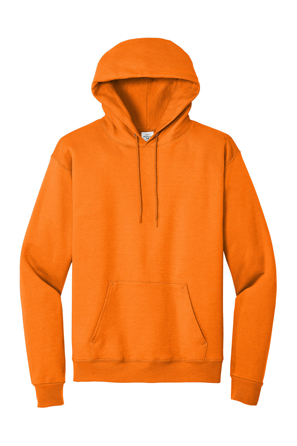 Hanes P170 Mens EcoSmart Print Pro XP Pill Resistant Hooded Sweatshirt Hoodie w/ Pouch Pocket Safety Orange Flat Front