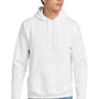 Hanes Mens EcoSmart Print Pro XP Pill Resistant Hooded Sweatshirt Hoodie w/ Pouch Pocket - White