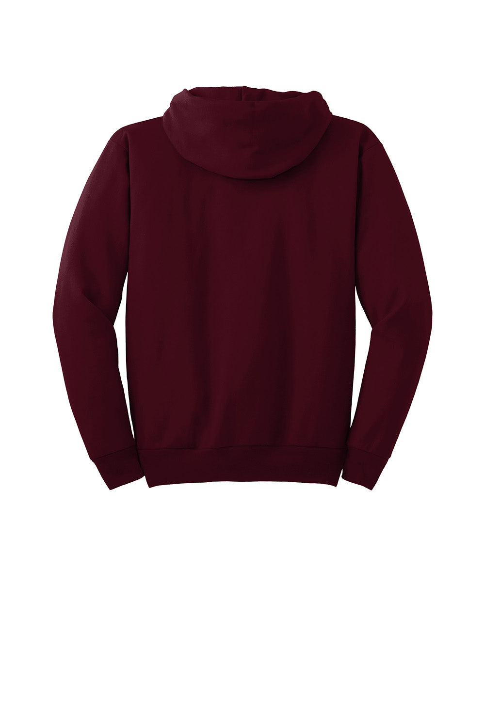 Hanes P170 Mens EcoSmart Print Pro XP Pill Resistant Hooded Sweatshirt Hoodie w/ Pouch Pocket Maroon Flat Back