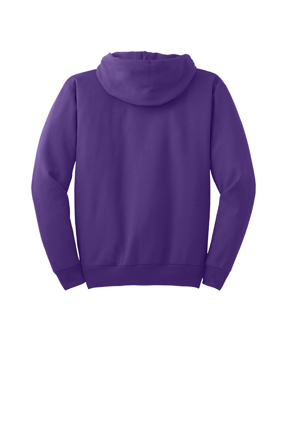 Hanes P170 Mens EcoSmart Print Pro XP Pill Resistant Hooded Sweatshirt Hoodie w/ Pouch Pocket Purple Flat Back