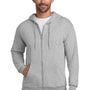 Hanes Mens EcoSmart Print Pro XP Pill Resistant Full Zip Hooded Sweatshirt Hoodie w/ Pockets - Light Steel Grey