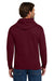 Hanes P180 Mens EcoSmart Print Pro XP Pill Resistant Full Zip Hooded Sweatshirt Hoodie w/ Pockets Maroon Model Back