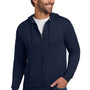 Hanes Mens EcoSmart Print Pro XP Pill Resistant Full Zip Hooded Sweatshirt Hoodie w/ Pockets - Navy Blue