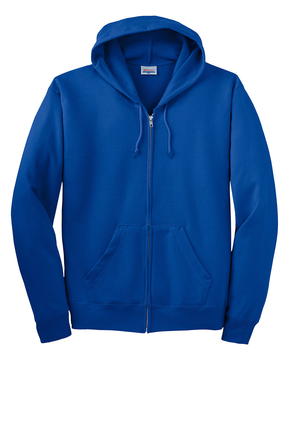 Hanes P180 Mens EcoSmart Print Pro XP Pill Resistant Full Zip Hooded Sweatshirt Hoodie w/ Pockets Deep Royal Blue Flat Front