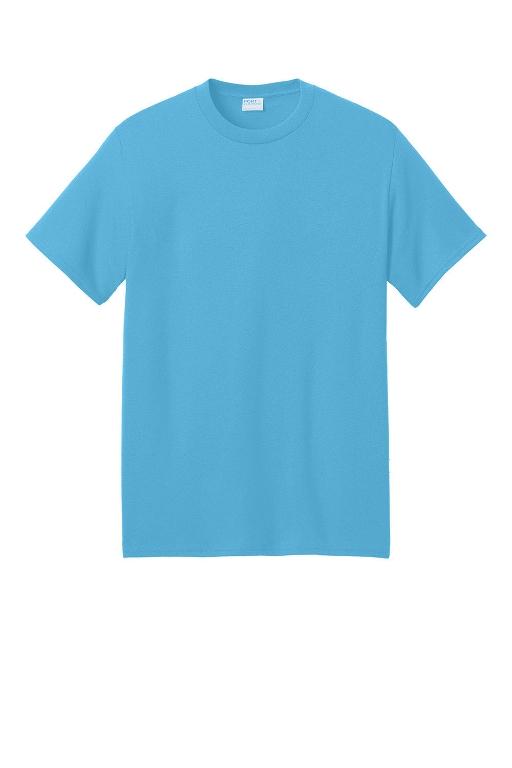 Port & Company PC01 Mens Core Blend Recycled Short Sleeve Crewneck T-Shirt Aquatic Blue Flat Front