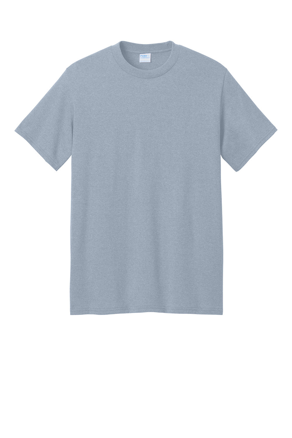 Port & Company PC01 Mens Core Blend Recycled Short Sleeve Crewneck T-Shirt Heather Grey Flat Front