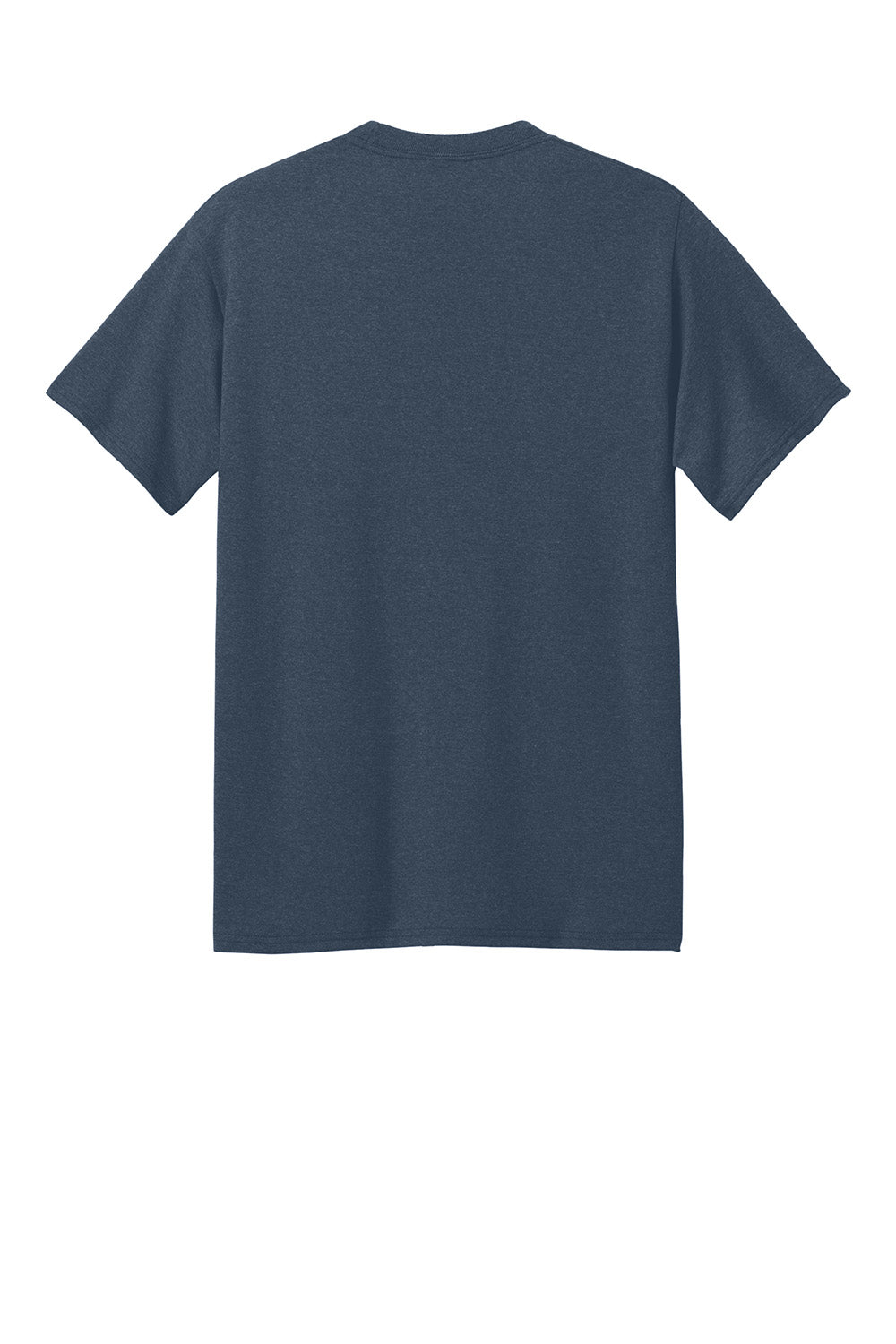 Port & Company PC01 Mens Core Blend Recycled Short Sleeve Crewneck T-Shirt Heather Navy Blue Flat Back