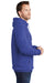 Port & Company PC098H Mens Beach Wash Fleece Hooded Sweatshirt Hoodie Iris Blue Model Side