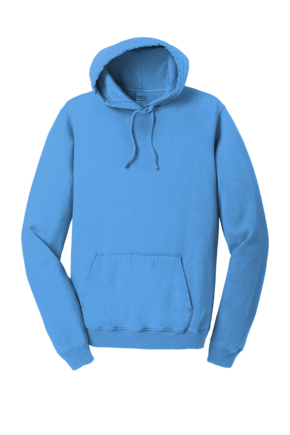 Port & Company PC098H Mens Beach Wash Fleece Hooded Sweatshirt Hoodie Blue Moon Flat Front