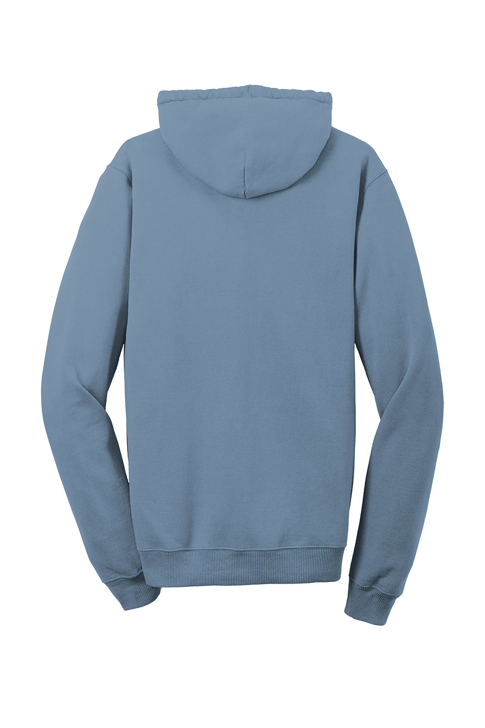 Port & Company PC098H Mens Beach Wash Fleece Hooded Sweatshirt Hoodie Denim Blue Flat Back