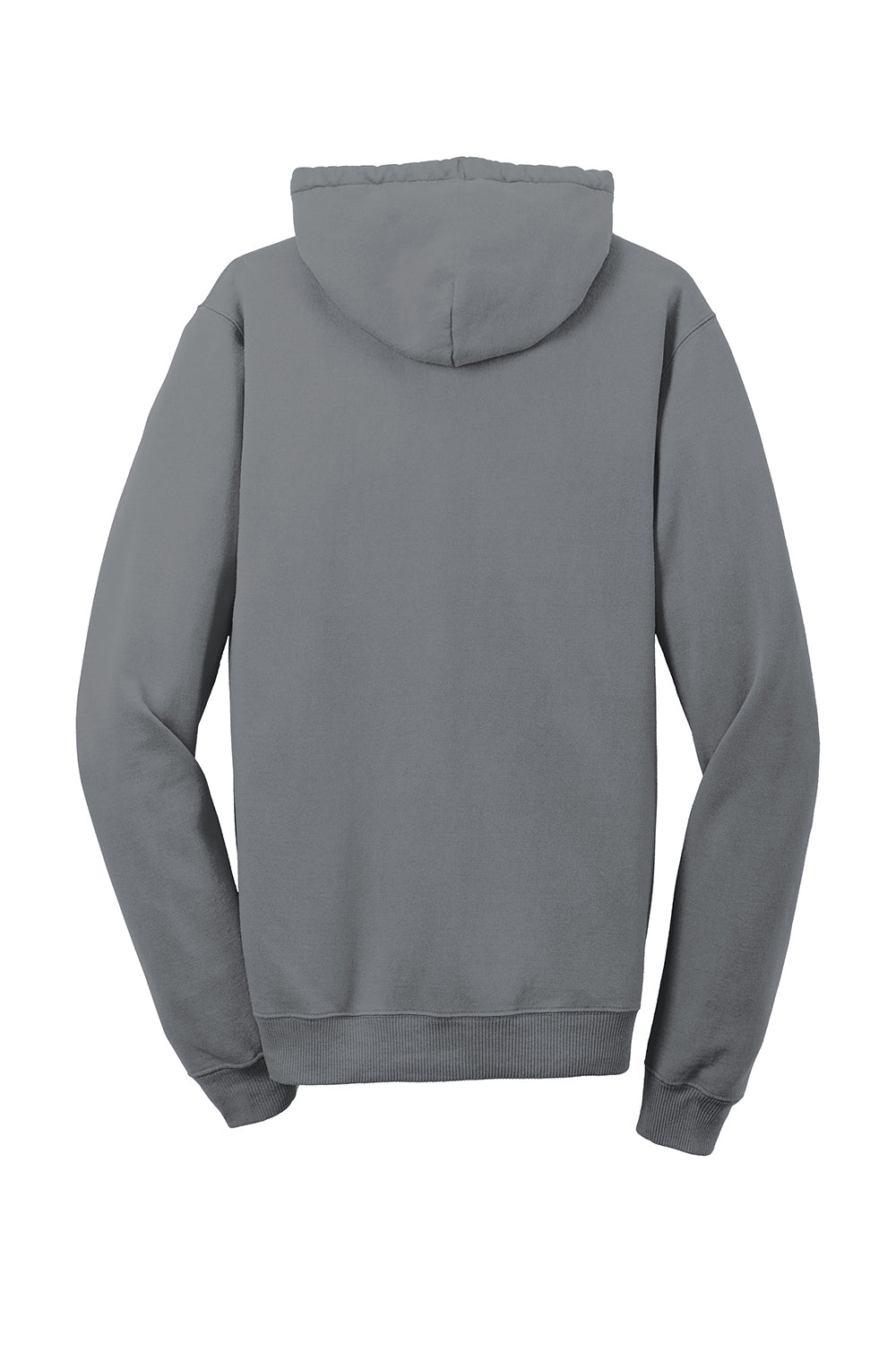 Port & Company PC098H Mens Beach Wash Fleece Hooded Sweatshirt Hoodie Pewter Grey Flat Back