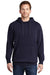 Port & Company PC098H Mens Beach Wash Fleece Hooded Sweatshirt Hoodie True Navy Blue Model Front