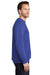 Port & Company PC098 Mens Beach Wash Fleece Crewneck Sweatshirt Iris Blue Model Side