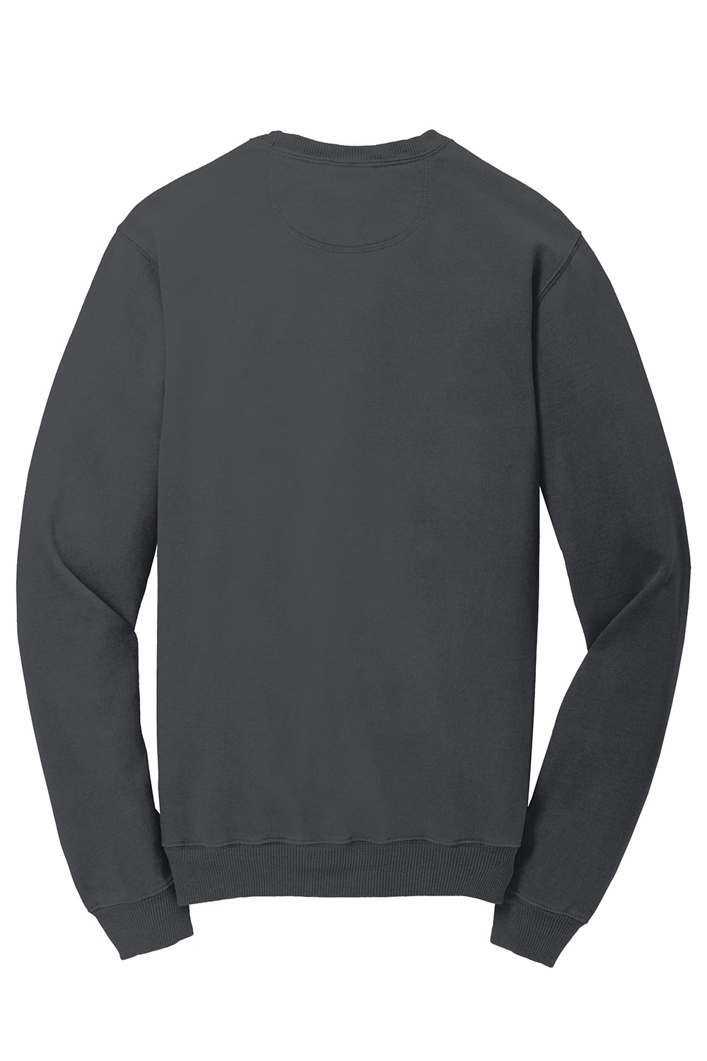 Port & Company PC098 Mens Beach Wash Fleece Crewneck Sweatshirt Coal Grey Flat Back