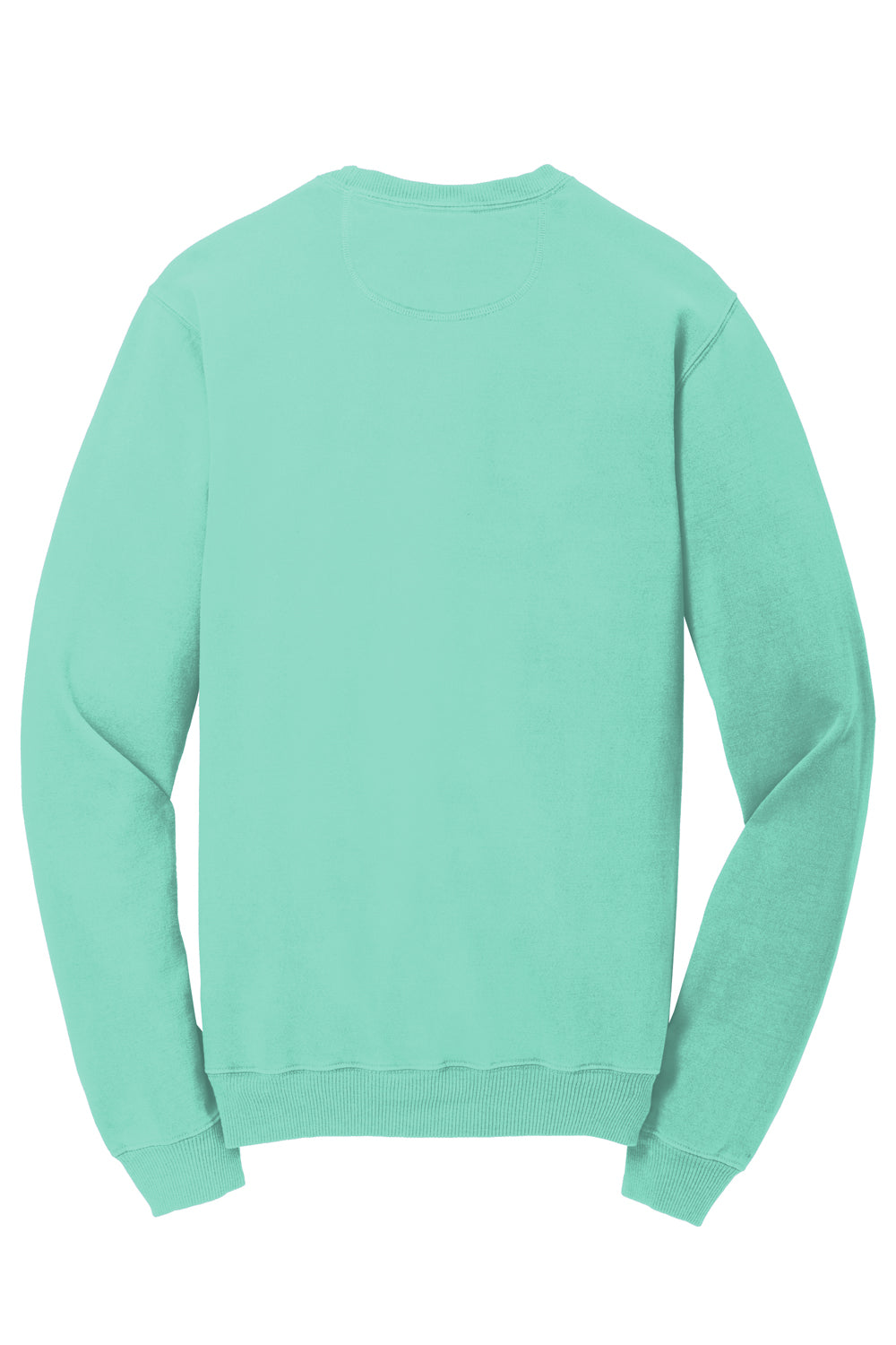 Port & Company PC098 Mens Beach Wash Fleece Crewneck Sweatshirt Cool Mint Green Flat Back