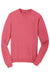 Port & Company PC098 Mens Beach Wash Fleece Crewneck Sweatshirt Fruit Punch Pink Flat Front