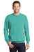 Port & Company PC098 Mens Beach Wash Fleece Crewneck Sweatshirt Peacock Green Model Front