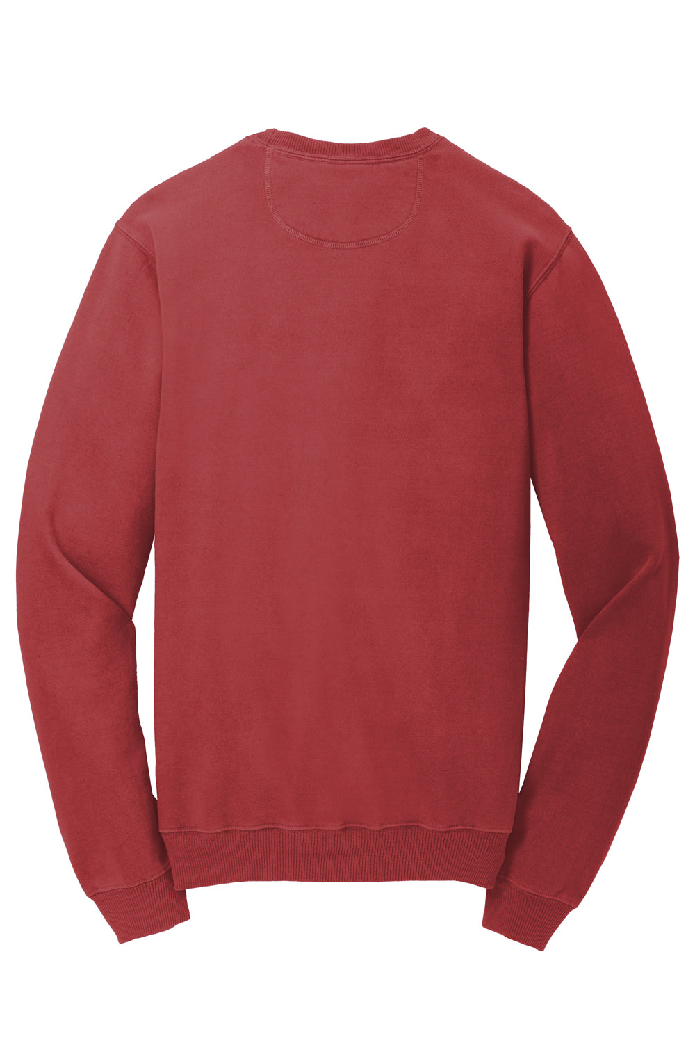 Port & Company PC098 Mens Beach Wash Fleece Crewneck Sweatshirt Rock Red Flat Back