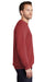 Port & Company PC098 Mens Beach Wash Fleece Crewneck Sweatshirt Rock Red Model Side