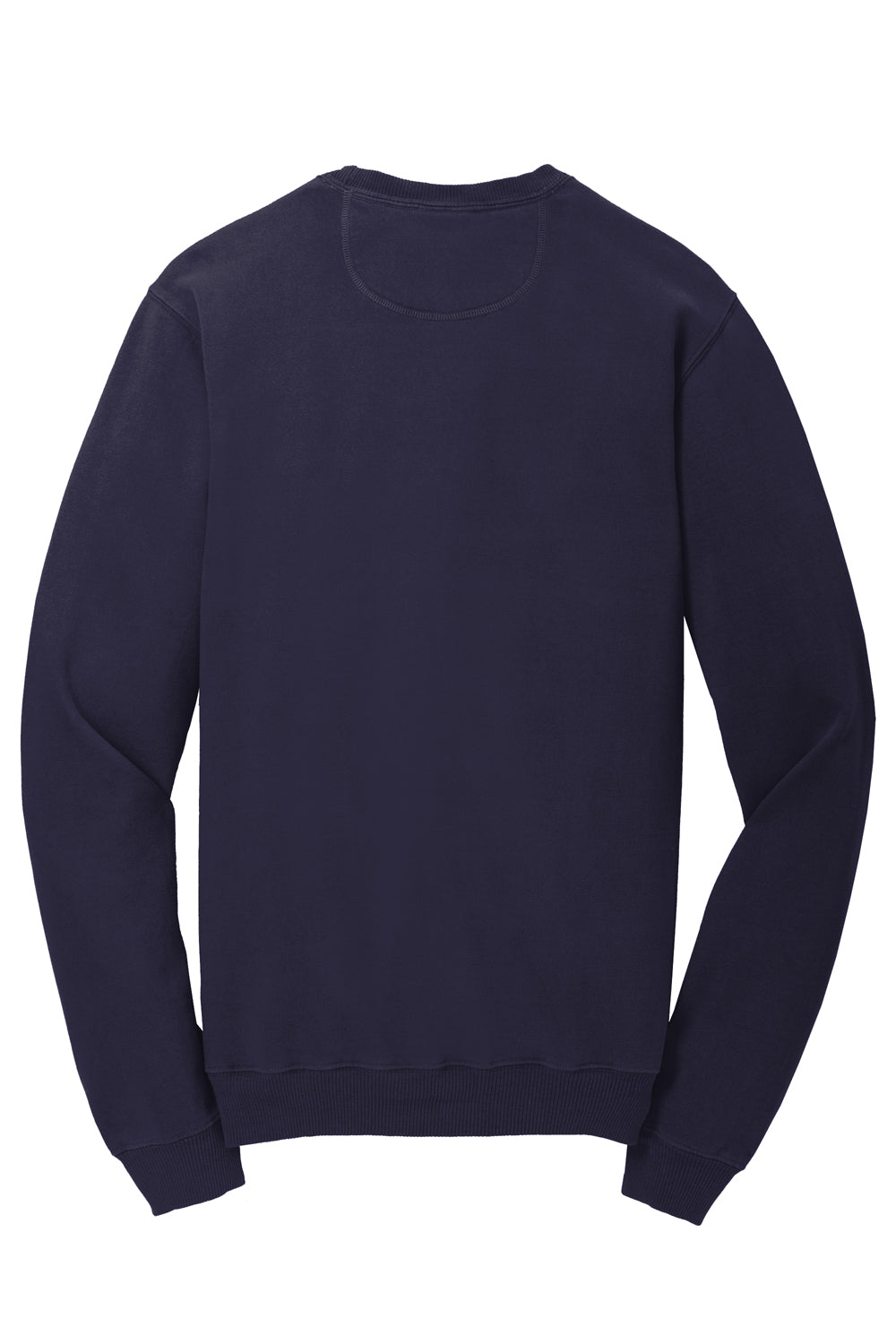 Port & Company PC098 Mens Beach Wash Fleece Crewneck Sweatshirt True Navy Blue Flat Back