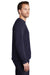 Port & Company PC098 Mens Beach Wash Fleece Crewneck Sweatshirt True Navy Blue Model Side