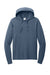 Port & Company PC099H Mens Beach Wash Garment Dyed Long Sleeve Hooded T-Shirt Hoodie Denim Blue Flat Front