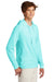 Port & Company PC099H Mens Beach Wash Garment Dyed Long Sleeve Hooded T-Shirt Hoodie Glacier Blue Model Side