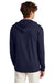 Port & Company PC099H Mens Beach Wash Garment Dyed Long Sleeve Hooded T-Shirt Hoodie True Navy Blue Model Back