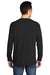 Port & Company PC099LSP Mens Beach Wash Long Sleeve Crewneck T-Shirt w/ Pocket Black Model Back